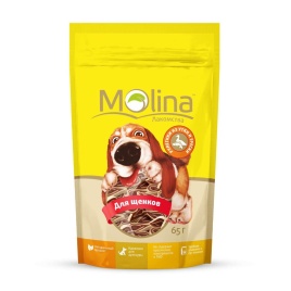 Molina Лакомство для щенков Рулетики из утки и трески 65 г 1 ш