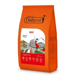 Dailycat Casual Line Adult сухой корм для взрослых кошек с говядиной 1,5 кг