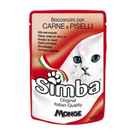Simba Cat Pouch паучи для кошек мясо с горохом 100 г