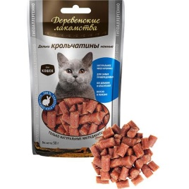 ДЕРЕВЕНСКИЕ ЛАКОМСТВА Дольки крольчатины нежные для кошек 50гр