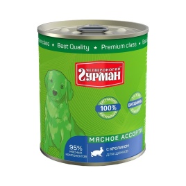Влажный корм Четвероногий Гурман Мясное ассорти для щенков с кроликом - 340 г