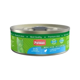 Влажный корм Четвероногий Гурман Мясное ассорти для котят с перепелкой - 100 г