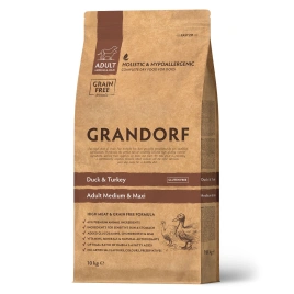 Сухой корм Grandorf Duck & Turkey Med & Maxi Утка с индейкой для взрослых собак средних и крупных пород, 10 кг