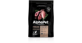 Сухой корм ALPHAPET Superpremium Sterilised Lamb & Turkey для взрослых стерилизованных кошек и котов, с ягненком и индейкой, 400 г