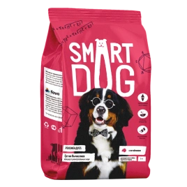 Сухой корм Smart Dog для взрослых собак крупных пород, с ягненком и овощами, 3 кг