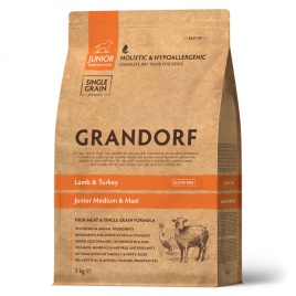 GRANDORF DOG Lamb&Turkey JUNIOR (ягнёнок с индейкой для юниоров) 3 кг.