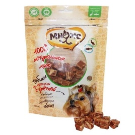 Мнямс лакомство Кубики из мяса утки c треской для собак - 100 г