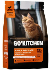 Сухой корм GO'KITCHEN для котят и кошек всех возрастов с лососем, 1.36  кг