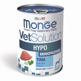 Диетический корм Monge VetSolution Dog Hypo Monoprotein TUNA для собак, для снижения реакции пищевой непереносимости с тунцом, 400 г