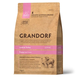Сухой корм Grandorf Puppy Lamb & Turkey для щенков всех пород, с ягненком и индейкой, 3 кг