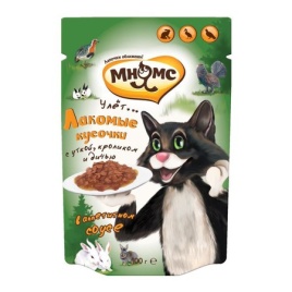 Мнямс паучи Пир охотника (утка, кролик, дичь) для взрослых кошек - 100 г