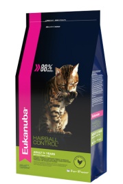 Eukanuba Cat Hairball для кошек для вывода шерсти с птицей - 2 кг