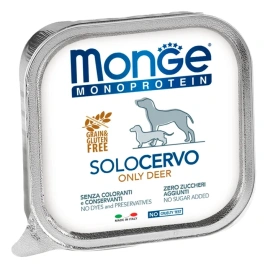 Влажный корм Monge Monoprotein Solo Only Deer паштет из оленины для собак, 150 г