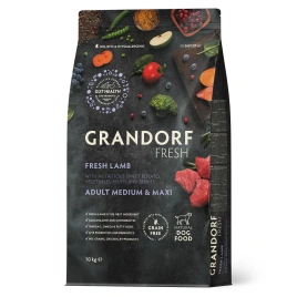 Сухой корм Grandorf Fresh беззерновой ягненок с бататом для взрослых собак средних и крупных пород, 10 кг