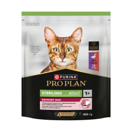 Сухой корм Purina Pro Plan Adult Sterilised для стерилизованных кошек, утка и печень, 400 г