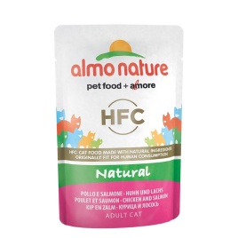 Almo Nature Classic Nature Adult Cat Chicken & Salmon паучи для взрослых кошек с курицей и лососем - 55 г
