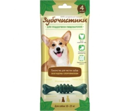 ДЕРЕВЕНСКИЕ ЛАКОМСТВА ЗУБОЧИСТИКИ "Мятные" лакомство с хлорофиллом для собак средних пород 10-25 кг 4шт 70г