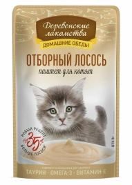 Влажный корм «Деревенские лакомства» для котят с отборным лососем в виде паштета, 70 г