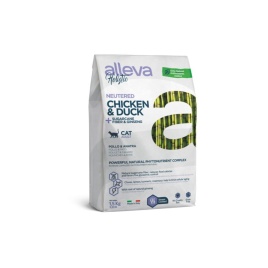 Alleva Holistic Cat Neutered сухой корм для кастрированных котов и стерилизованных кошек с курицей и уткой, волокнами сахарного тростника и женьшенем - 5 кг