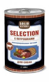 Solid Natura Selection Потрошки влажный корм для собак в жестяной банке 970 г