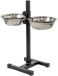 Металлическая миска Homepet для животных с регулируемой подставкой (2 шт.), 0,5 л