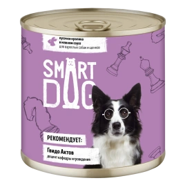 Влажный корм Smart Dog для для взрослых собак и щенков, кусочки кролика в нежном соусе, 85 г