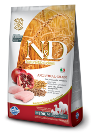 Farmina N&D Ancestral Grain Dog Chicken & Pomegranate Adult Medium Maxi N&D Dog Ancestral Grain низкозерновой сухой корм для собак средних и крупных пород с курицей и гранатом - 2,5 кг