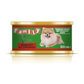 Clan Family влажный корм для собак паштет из говядины в консервах - 100 г