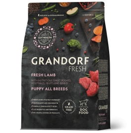 Сухой корм Grandorf Fresh ягненок с бататом для щенков, беременных и кормящих собак, 1 кг