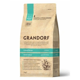 Сухой корм Grandorf Holistic Adult Indoor 4 вида мяса с пробиотиками для кошек, 2 кг