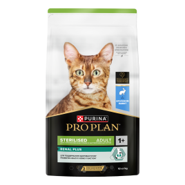 Сухой корм Purina Pro Plan Adult Sterilised Rabbit OptIi-Renal для стерилизованных кошек, с кроликом, 10 кг