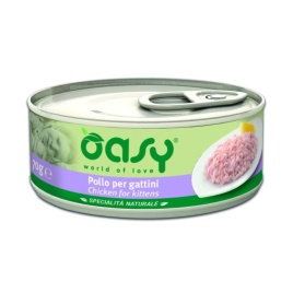 Oasy Wet cat Specialita Naturali Kitten Chicken дополнительное питание для котят с курицей в консервах - 70 г