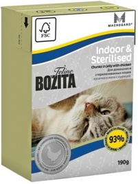 Bozita Funktion Indoor & Sterilised кусочки курицы в желе для домашних и стерилизованых кошек - 190 г