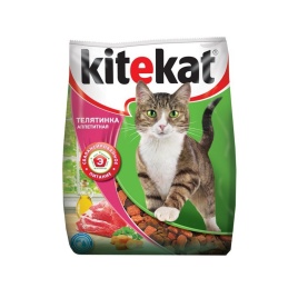 Kitekat сухой корм с телятиной для взрослых кошек - 15 кг