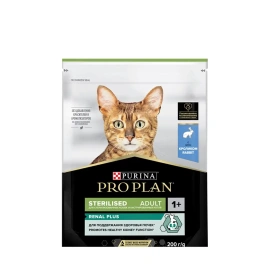 Сухой корм Purina Pro Plan Cat Adult Sterilised Opti-Renal для стерилизованных кошек, с кроликом, 200 г