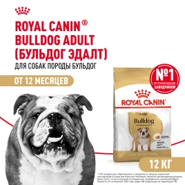 Сухой корм Royal Canin Bulldog Adult для собак породы английский бульдог, 12 кг