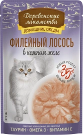 Влажный корм «Деревенские лакомства» для кошек с нежным филейным лососем, 70 г