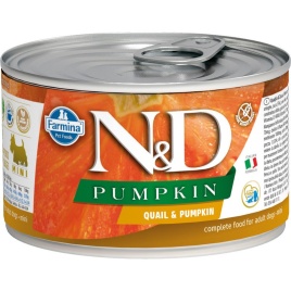 Влажный корм Farmina N&D для взрослых собак мелких пород с тыквой и перепелом - 140 г