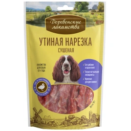 Лакомство «Деревенские лакомства» утиная нарезка сушеная для собак, 90 г