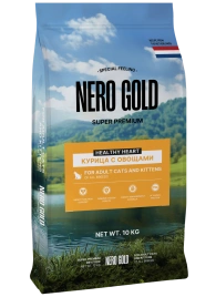 Сухой корм NERO GOLD для кошек и котят с мясом курицы и овощами, 10 кг