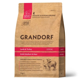 Сухой корм Grandorf Holistic ягненок с индейкой для собак крупных пород, 3 кг