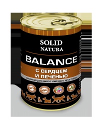 Solid Natura Balance консервы для собак, сердце и печень - 340 г