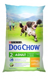 Purina Dog Chow для взрослых собак старше 1 года с курицей - 14 кг
