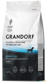 Сухой корм Grandorf Veterinary Diet Dermatosis лосось для собак с заболеваниями кожи, 1 кг