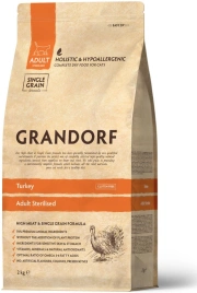 Сухой корм Grandorf Sterilised Turkey для стерилизованных кошек, с индейкой, 2 кг