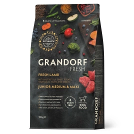 Сухой корм Grandorf Fresh Dog для взрослых собак средних и крупных пород чувствительное пищеварение и гипоаллергенный ягненок с бататом 10 кг
