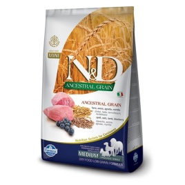Сухой низкозерновой корм Farmina N&D для взрослых собак со спельтой, овсом, ягненком и черникой - 2,5 кг