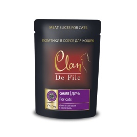 Clan De File влажный корм для кошек с дичью в соусе гриль - 85 г