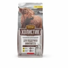 Сухой корм «Деревенские лакомства» Holistic Премьер для кошек с поддержкой иммунитета с говядиной, 2 кг