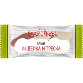 Лакомство Dog Fest пенне с индейкой и треской для собак - 60 г